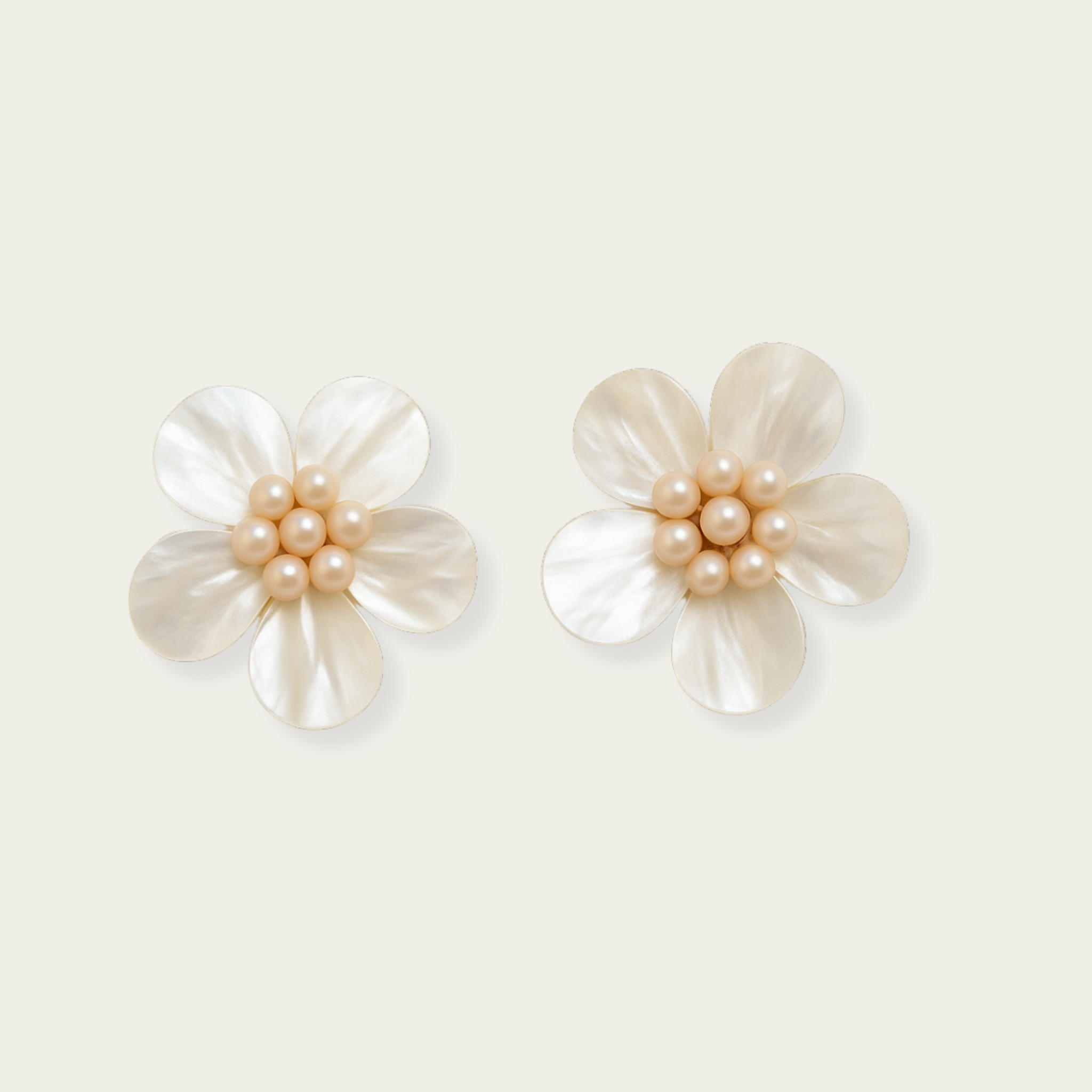 Massive Flower Pearl Earrings