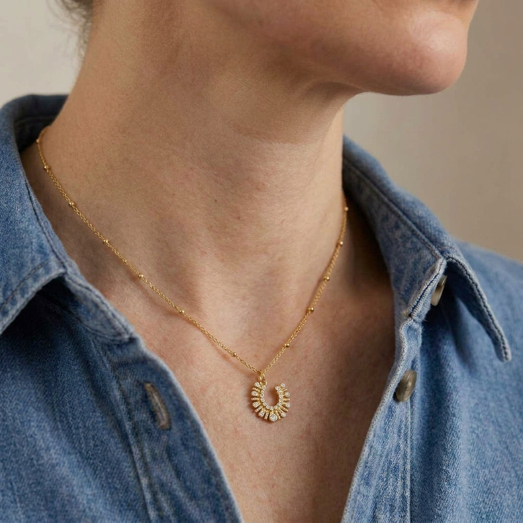 Gold Horseshoe Charm