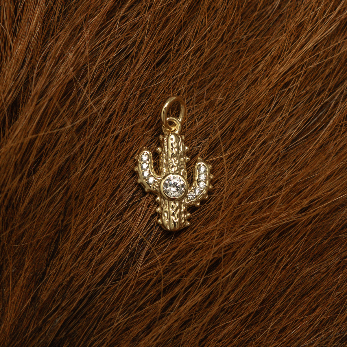 Gold Saguaro Charm