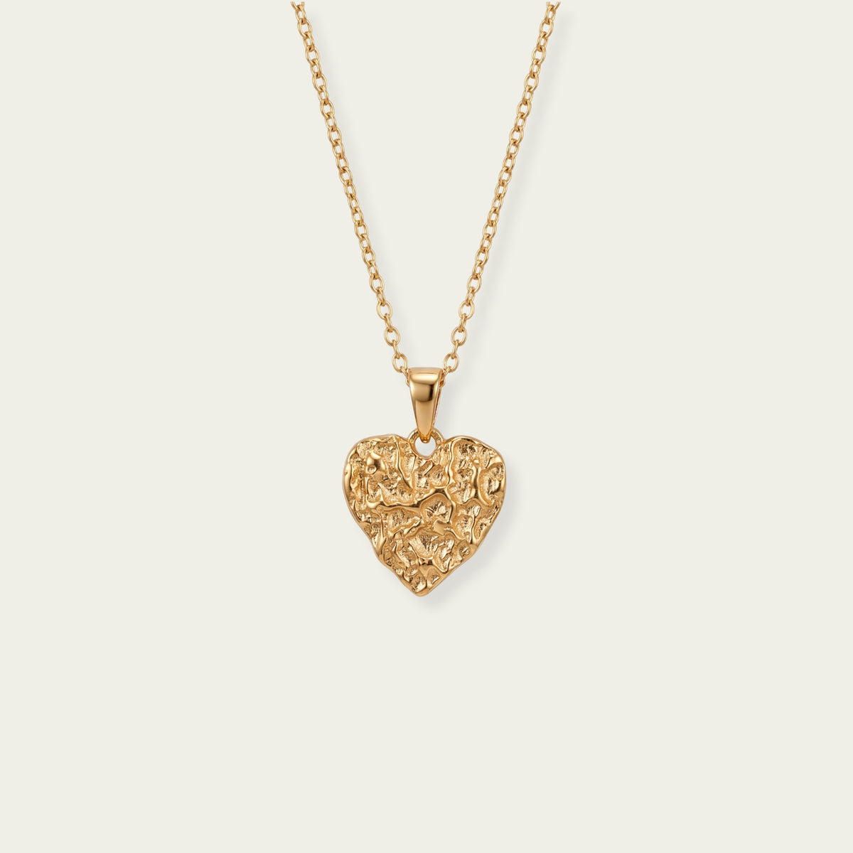 Indicta Necklace with a hammered gold heart