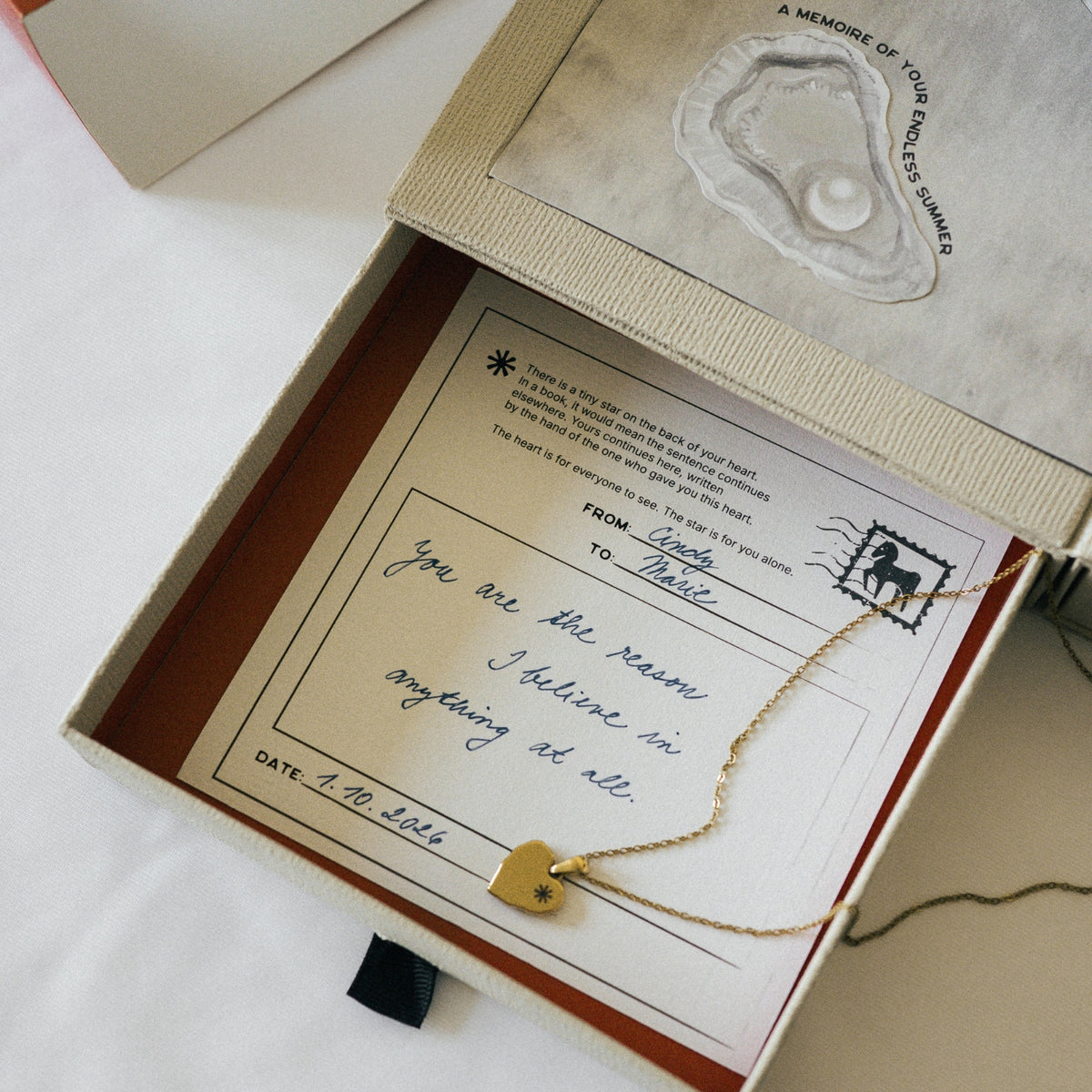 Indicta gift set in a box with a handwritten card